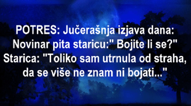 Kada strah paralizira čovjeka...