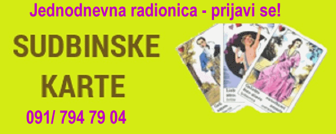 Jednodnevna radionica sudbinskih karata (ciganica) subota od 16 - 19 h