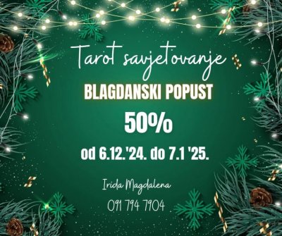 Blagdanski popust 50% na sve tarot konzultacije, od  6. 12.'24 - 7. 1. '25.g.